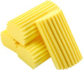 4-Pack Damp Cleaning Sponge Brush Set - Suitable for Kitchen and Car Window Cleaning,Mirrors, Window Track Grooves, Multi-Functional Cleaning Products That are Efficient Cleaning Tools(Yellow)