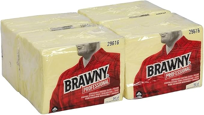 Brawny Industrial Dusting Cloths, Yellow