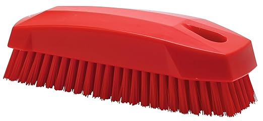 Vikan 64404 Brush,Nail,Stiff,PP/PBT,Red