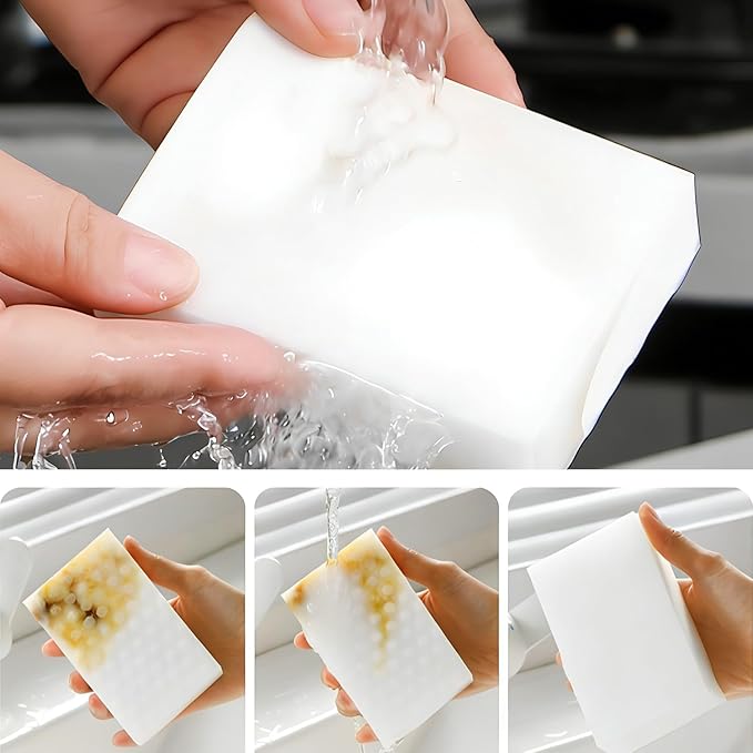 30Pcs Melamine Foam Sponge, 2X Density Magic Cleaning Eraser, Durable Multi-Surface Scrubber for Kitchen, Bathroom, Wall, Shoe, Car, Sink & Floor Household Cleaning Essentials(30 Pcs-2X Density)