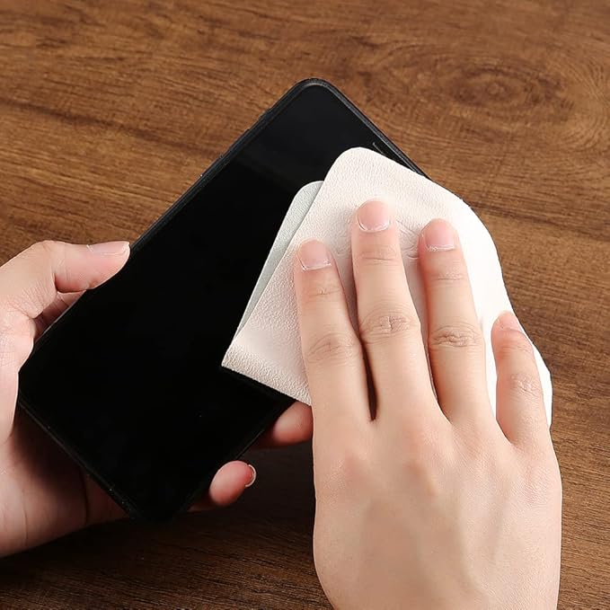 100 PCS Glasses Clean Cloth Suede, Lens Clean Cloth for Lenses, Glasses, Screens, Cameras, iPad, iPhone, Eyeglasses (6"x7", 100PCS/Grey)