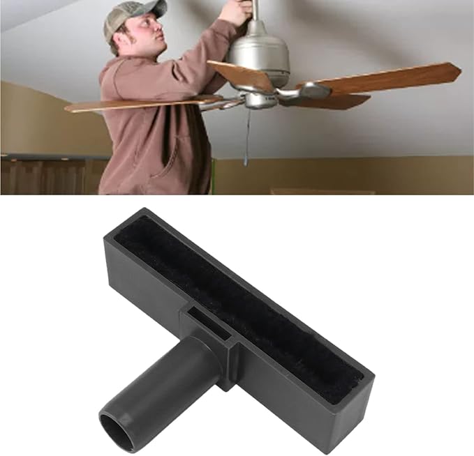 Pssopp Ceiling Fan Blade Cleaner, Duster Ceiling Fan Attachment Washable Brush Fan Tool for Furniture Brush (Black)