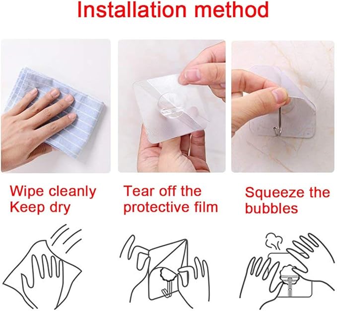 Heavy Duty Adhesive Hooks 33 lb(Max) 15KG,Waterproof and Oilproof Reusable Seamless Hooks Heavy Duty Wall Hook for Kitchen Bathroom Office 14 Pack