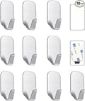Small Self Adhesive Hooks for Hanging Heavy Duty Stick On Hooks for Wall Sticky Hooks, Pack of 10