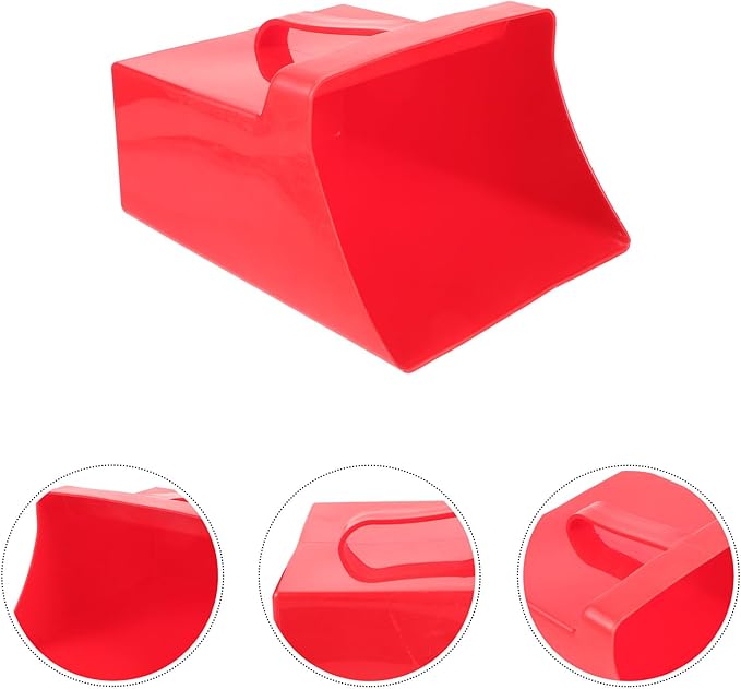 Handheld Dustpan for Desktop Trash Cleaning, Red Plastic Reusable Shovel with Handle, Multi-Purpose Household Garbage Sweeper for Home and Office Use