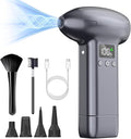 Upgraded Compressed Air Duster-300000RPM Ultra-Powerful Brushless Motor Electric Air Duster 30W Fast Charging &4 Light Modes,Rechargeable 3-Gear Adjustable Cordless Blower for PC,Keyboard,Car,Outdoor