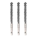HARFINGTON 3pcs Stainless Steel Bore Brush 10mm Dia Cleaning Wire Brush with Handle 1/4 Inch Hex Shank for Tubes, Ports, Bearings