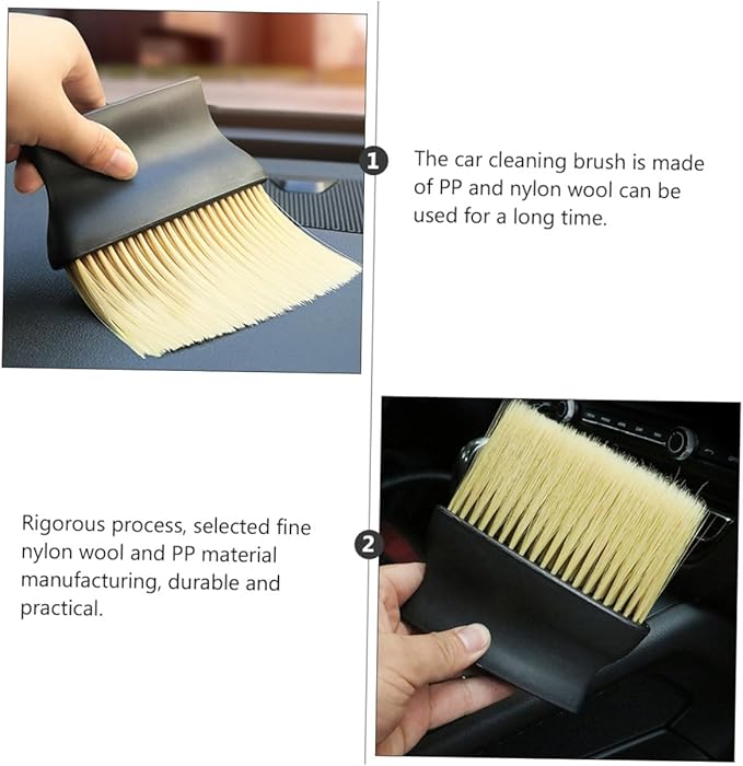 GALPADA Car Air Vent Cleaning Brush, Yellow Soft Bristle Detailing Brush for Auto Interior Dust Removal and Vent Maintenance