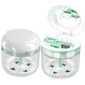 Denture Bath Cup，Retainer Cleaner Case Box,Night Mouth Guard Case Holder,Storage Soak Container with Drain Tray for Travel Cleaning with Mirror and Brush