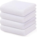 Kitinjoy 100% Cotton Waffle Weave Kitchen Hand Towels (13 x 28 Inches, White), 4-Pack Super Soft and Absorbent Dish Towels for Drying Dishes