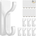 pickpiff Wall Hooks with Adhesive Strip - Easy to Remove, No Residue, Strong Heavy Duty Sticky Towel Hook, 8 Pack White