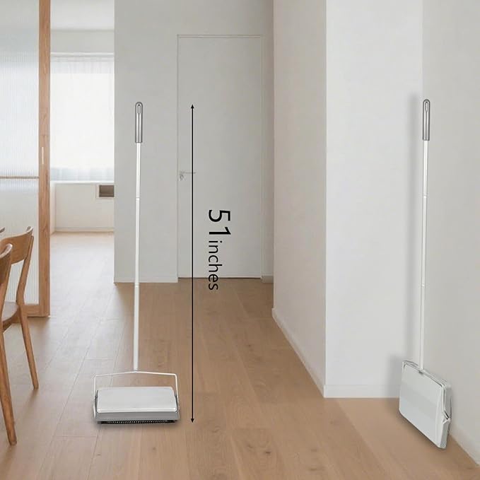 Carpet Sweeper, Floor Sweeper with Horsehair Roller Brush Strong, Suitable for Carpet Cleaning Power, Bristle Sweeper, Great for Kitchen, Carpet