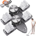 Broom and Mop Holder Wall Mount 2PCS Suction Cup Organizer with Retractable Rack No Drill Bathroom Storage Transparent Grey