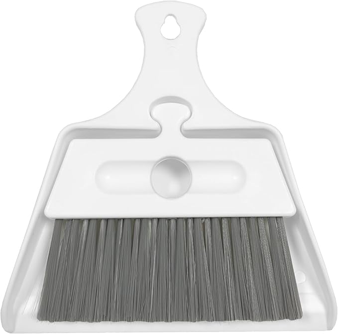 Mini Broom and Dustpan Set – Ultra-Thin Small Broom and Dustpan Set for Tight Spaces Compact Dust Pan and Mini Hand Broom Combo Effortless Cleaning with Wall-Mountable Design