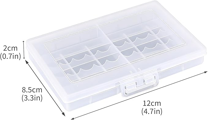 6 Pack Battery Organizer for AA/AAA Batteries,10-Slot Battery Storage Box with lid,Battery Storage Case Removable Dividers for Common Types Batteries, Household Container