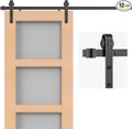 ORB Oil Rubbed Bronze Sliding Barn Door Hardware Kit with 5.5FT Track/Rail Brushed Antique Bronze