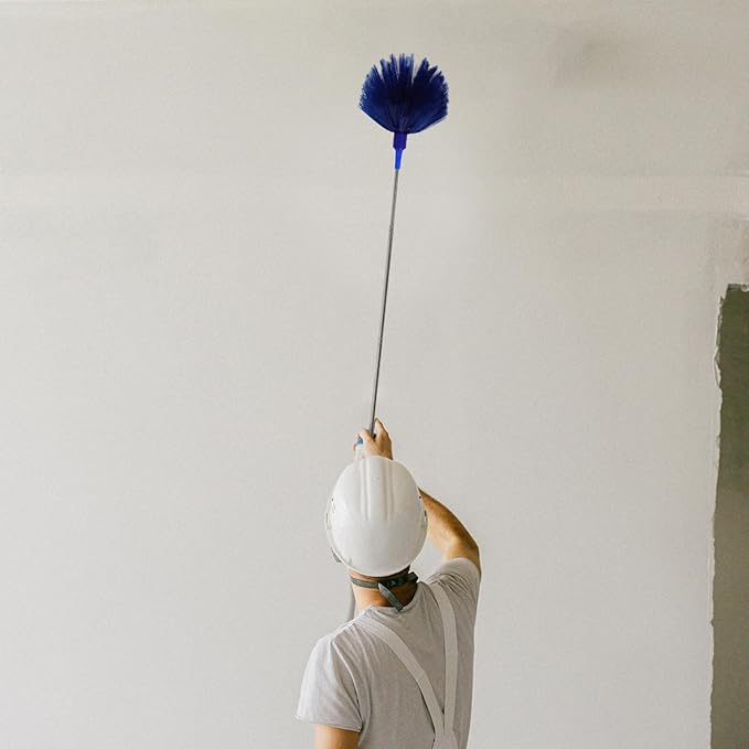 Extendable Cobweb Cleaning Brush with Long Handle for Indoor and Outdoor Use Spiderweb Cleaner Duster for Ceiling Fans Hard-to-Reach Corners and Furniture