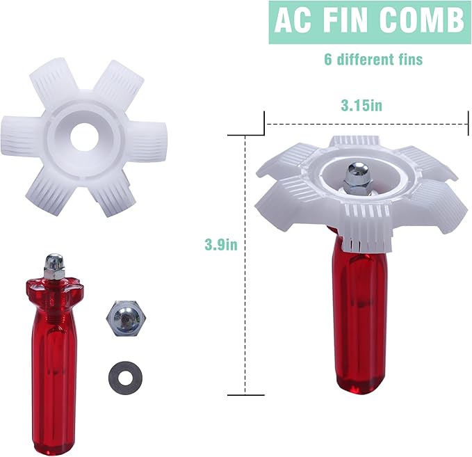 10 Pcs Air Conditioner Fin Comb Cleaner kit AC Coil Cleaning Brush 5 Different Fin Combs Condenser Fin Straightener AC Evaporator Comb Radiator Repair Clean Tool