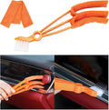 Mini Duster for Car Air Vent, Vehicle Air Conditioner Cleaner & Brush with Cloth for Keyboard, Automotive Dust Collector Cleaning Cloth Tool, Universal for SUV Sedan Truck (Orange)