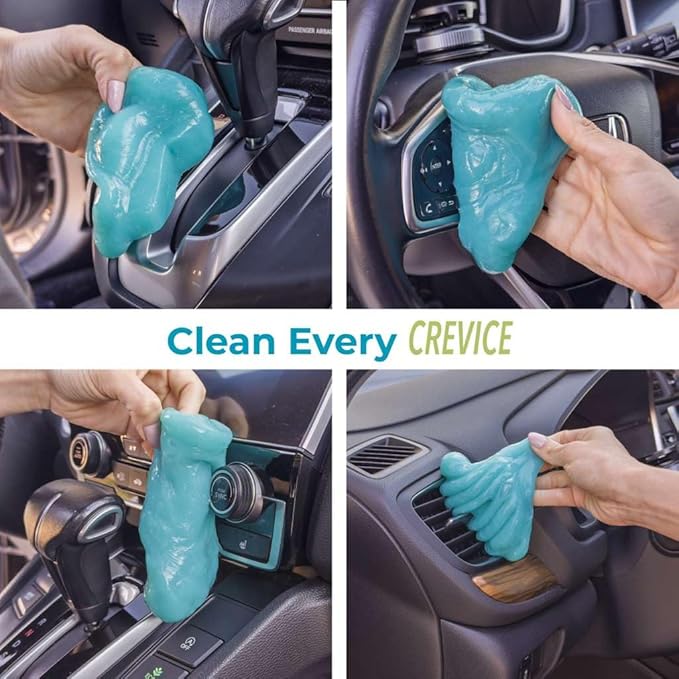 Magic Cleaning Gel Car Putty 2PCS – Car Interior Dust Cleaner for Vents, Dash, Console & Cup Holders – Universal Car Detailing Cleaning Gel for Keyboard, Electronics, Auto Accessories Cleaning Kit