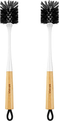 MR.SIGA Water Bottle Brush, Long Handle Bottle Brush for Water Glasses, Baby Bottles, Sports Bottles Cleaning, White, 2 Pack