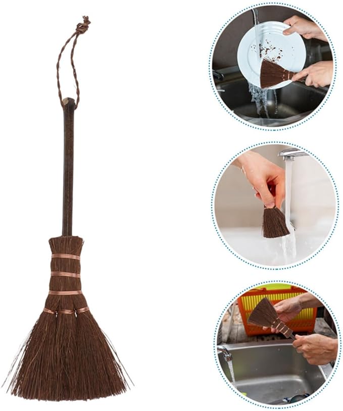 2pcs Mini Handheld Broom for Carpet Pet Hair Versatile Boys and Girls Mop and Sweeper for Dusting Portable Desk Brush with Soft Handle