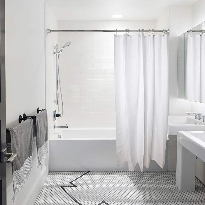 Utopia Alley HK1SS Deco Flat Double Roller Shower Curtain Hooks; Chrome