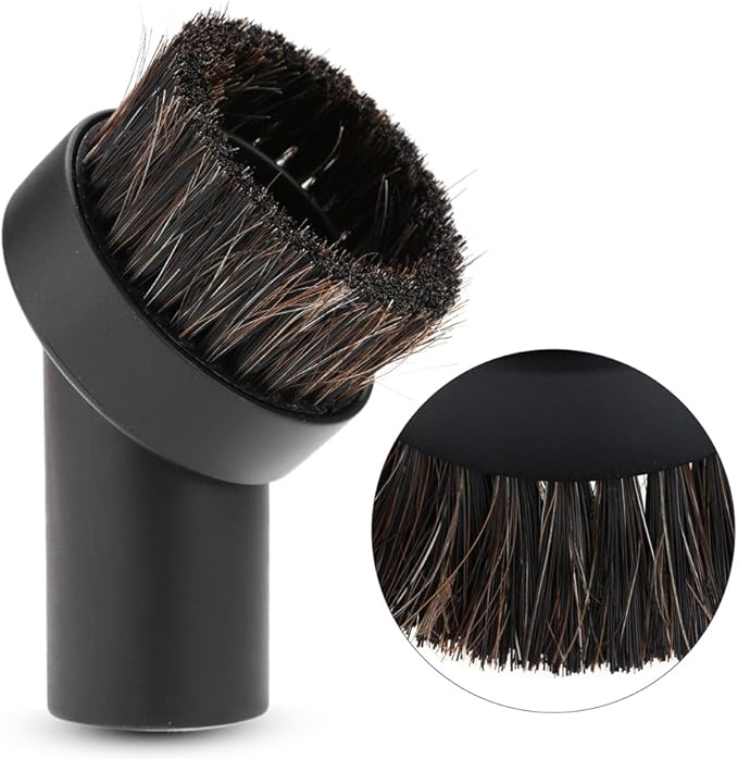 Delaman 32mm Round Dust Brush, 1.25" Small Round Vacuum Cleaner Accessory Vacuum Attachment for Cleaning Vacuum Blinds Hard Small Spaces Soft Bristle