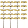 20PCS T-Shaped Brass Wire Brushes - Metal Rust Removal, Cleaning, and Polishing - 22mm Diameter, 1/8″ (3mm) Shaft - Removes Burrs and Oxide Layer - Handles Rough Surfaces - Rotary Tool Accessories
