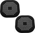 2 Pack 5.5 Inch / 140mm Drain Hair Catcher, Silicone Sink Drain Strainer Square Shower Drain Hair Catcher, Drain Protector Hair Catcher Hair Stopper for Bathroom Bathtub (Black)