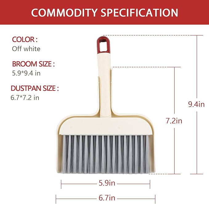 Small Dust Pan and Brush Set - Mini Dustpan and Brush Set, Small Broom and Dustpan Set, Whisk Broom, Dust pan and Brush for Desk, Table, Home, Kitchen.