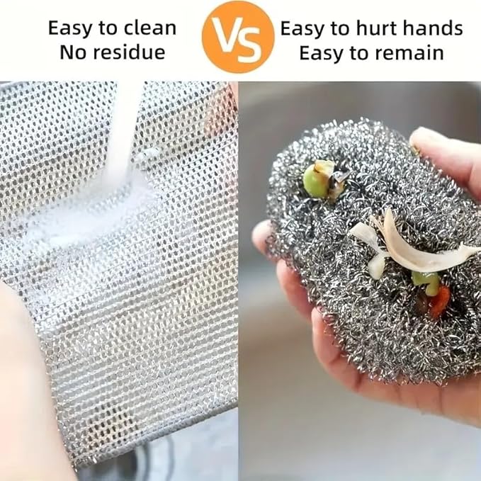 Reusable Non Scratch Wire Dishcloth, 20PCs Steel Wire Cloths, Double-Layer Stainless Rag, Kitchen Cleaning Cloths, Suitable for Sinks, Boilers, Ovens, and Tableware.