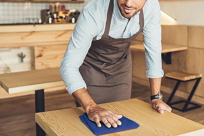 Softolle Bar Mop Towels, Pack of 12-16x19 Inches - 100% Cotton Super Absorbent Towels, Multi-Purpose for Home and Bar Cleaning (Royal Blue)
