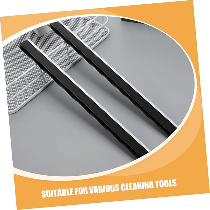 FRCOLOR 4Pcs Rubber Dustpan Edge Strips Inlet Pressing Guards for Enhanced Cleaning Durable Lightweight Dustpan Lip Replacement Suitable for Garden Lobby Use