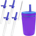 XANGNIER Replacement Straws and Bite Valve Compatible with Zak Designs Kelso 15 oz Tumbler Water Bottle,4 Pcs Silicone Straws with Cleaning Brush for Zak Designs Kelso 12 oz Cups,Light Blue