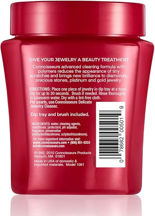 CONNOISSEURS Premium Edition Jewelry Cleaner, Value Size 9.6oz - Pick from Fine, Silver or Delicate Jewelry Cleaner