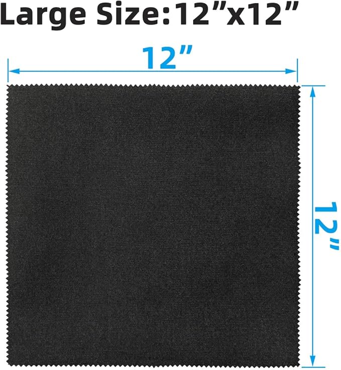 Silicone Gun Cleaning Cloth, 12"x12" Microfiber Lint Free Silicone Gun Cleaning Rags, Reusable Microsuede Cleaning/Polishing Wipes Towels for Firearms, Reels, Knives and Scopes