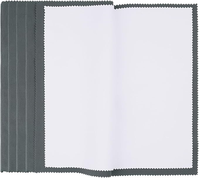 4 Pack X-Large 14''x11'' Silver Jewelry Polishing Cloths, Premium Silverware Cleaning Cloth for 925 Silver, Gold, Double Layer Polishing Puff Cloths Grey