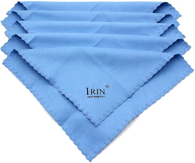 5pcs Microfiber Polishing Cleaning Cloth for Musical Instrument Guitar Piano Violin Sax Clarinet Flute Universal