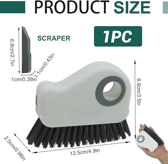 Groove Cleaning Brush, 2 in 1 Window Track Cleaning Brush with Built-in Mini Shovel - Multi - Functional Window Sill Cleaner Tool for Door/Window Grooves & Dead Corners