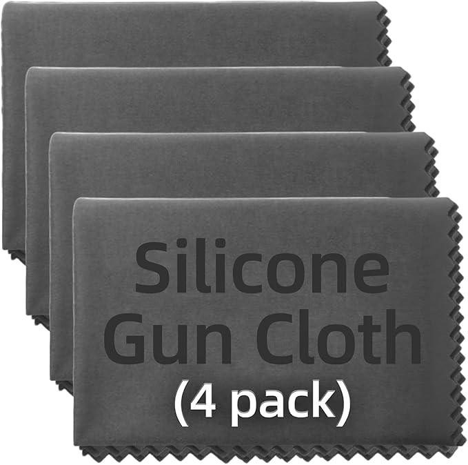 4 Pack Microfiber Silicone Gun Cleaning Cloth, 12"x12" Lint Free Gun Cleaning Rags