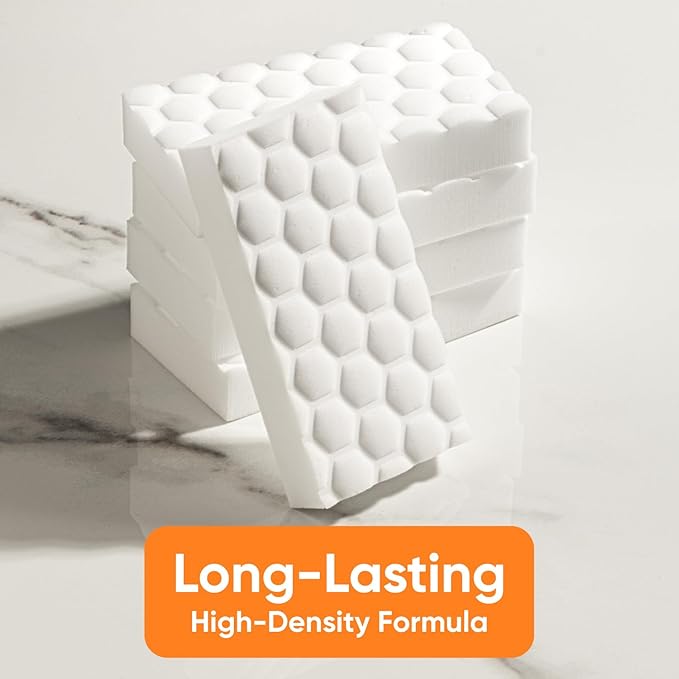 Superio High-Density Miracle Eraser Sponges - 72 Count - Powerful, Long-Lasting Scrubbers for Stubborn Dirt