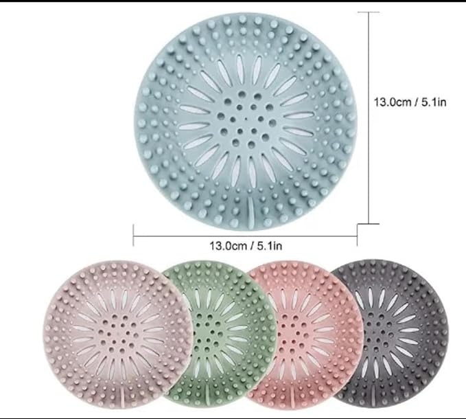 Hair Catcher and Drain Protector for Sink, Bath Tub, Shower, Laundry & Kitchen Thermo Plastic for Longer Life 5 Pack Easy to Use Great Colors