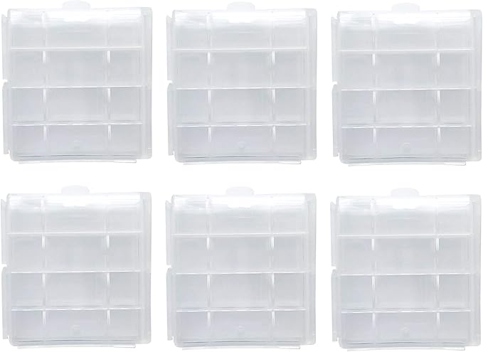 Battery Storage Case for AA/AAA, Battery Holder Box (6Pack Clear)