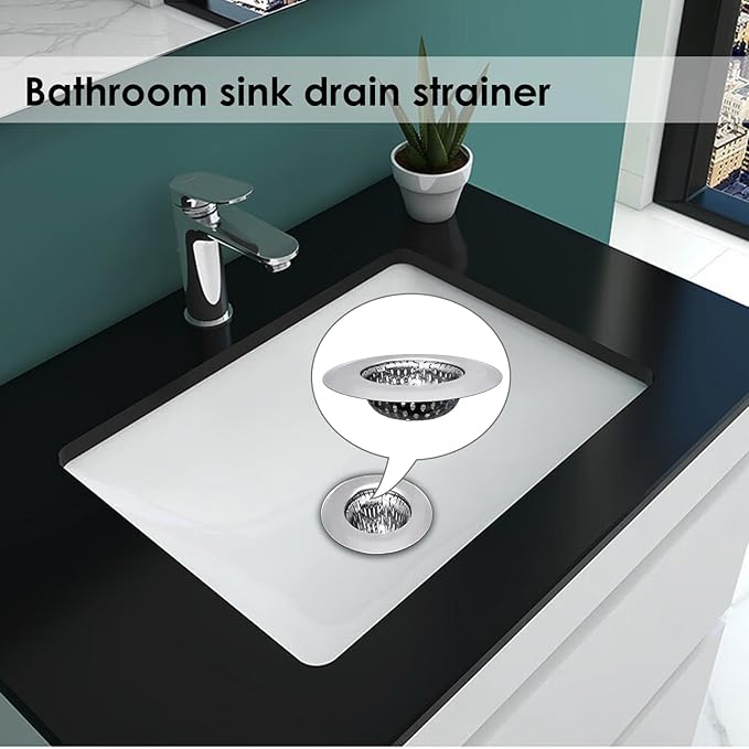 Bathtub Drain Strainer - 2.79 Inch Hair Catcher, Stainless Steel Shower Drain Cover, Bathroom Sink Strainer Filter Basket, Tub Drain Strainer, Hair Stopper