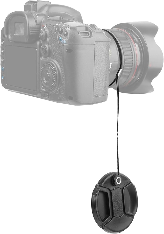 ChromLives 5 Pack Lens Cap Leash Lens Cap Keeper Holder with Microfiber Cleaning Cloth,Prevent Lens Cap Lost Compatible with DSLR SLR Camera Canon/Nikon/Sony/Panasonic/Fujifilm Camera and More