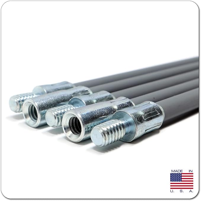 Midwest Hearth Rod Kit fits 3" and 4" Pellet Brush (20-Feet) Made in USA