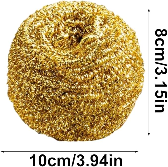 Copper Scouring Ball - Heavy Duty Copper Dish Scrubber, Gentle Non Scratch Cleaning Pad | Household Kitchen Cleaning Tools, Effective Pot, Pan, and Sink Scraper, Multipurpose Kitchen Tool for Baby Bot