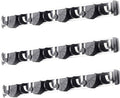 HUJI Wall Mount Broom Clamp Holder 4 Positions Grip Organizer & 5 Hooks Rack Home Kitchen Garage Mop tools Storage Organization System (3, 4 Position Grip Clamp Holder)