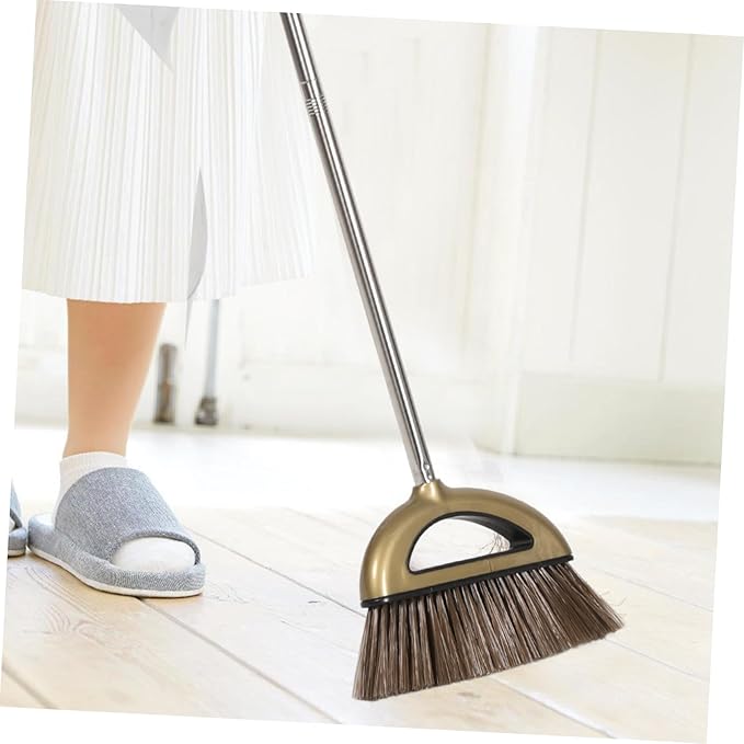 FRCOLOR Broom Dustpan Gold Broom Scraper Set Long Handle Dustpan for Home Cleaning